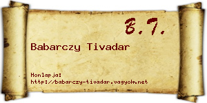 Babarczy Tivadar névjegykártya