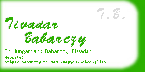 tivadar babarczy business card